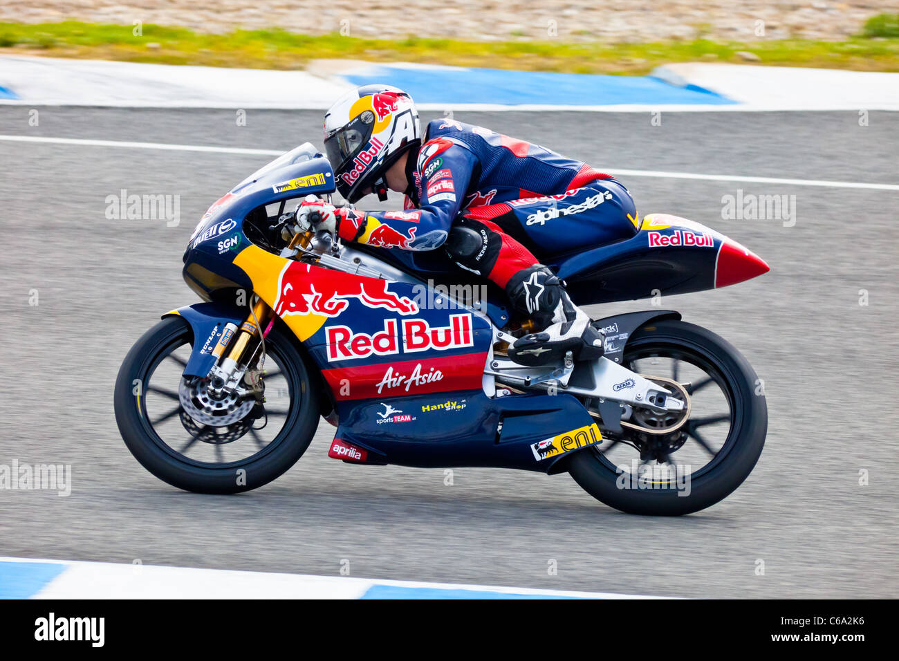 125ccm-pilot Jonas Folger-Rennen auf dem offiziellen Training der MotoGP-Weltmeisterschaft Stockfoto