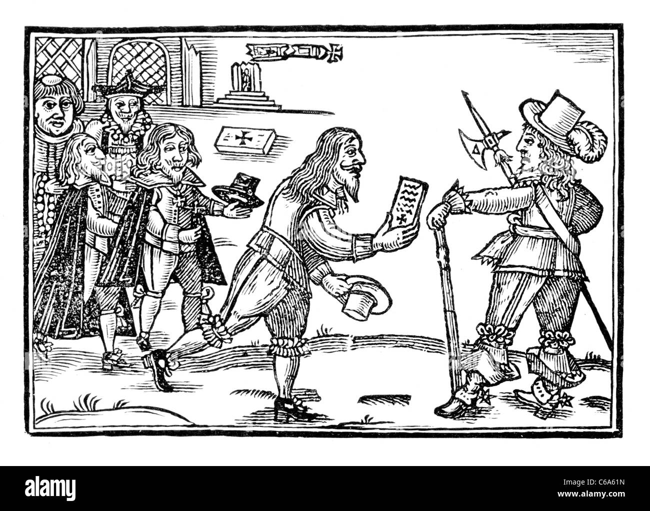 Die bescheidenen Petition Jock von Braid Schottland; Darm-Trakt von 1648; Schwarz und weiß-Abbildung Stockfoto
