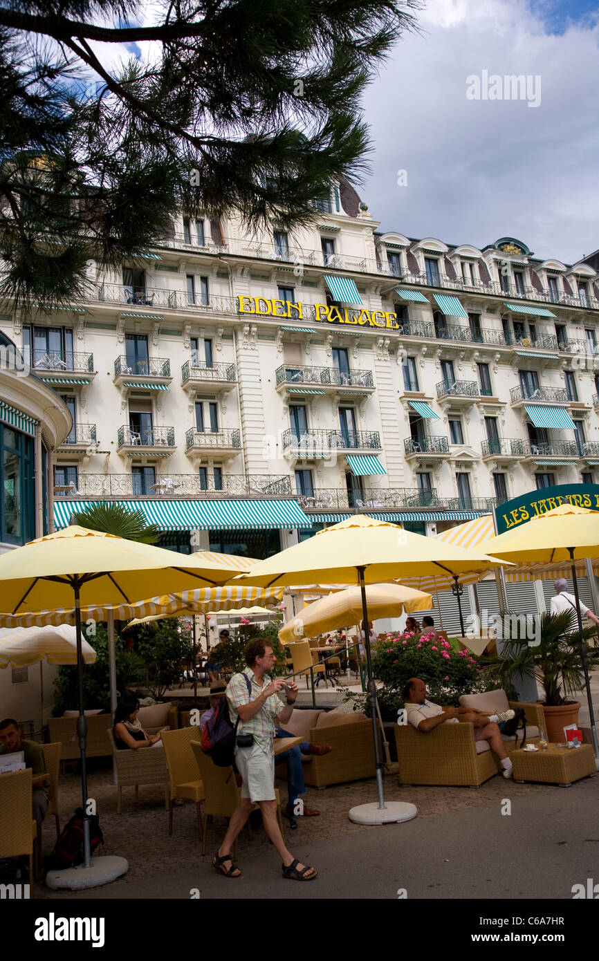 Eden Hotel in Montreux Promenade Stockfoto