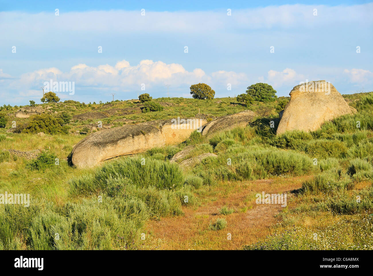 Valencia de Alcántara Granitfelsenlandschaft - Valencia de Alcántara Granit rock Landschaft 53 Stockfoto