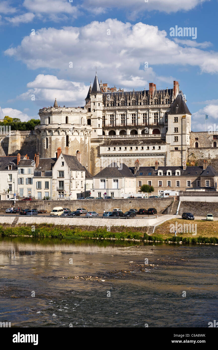 Schloss Amboise im Tal der Loire, Indre et Loire, Frankreich, Europa Stockfoto