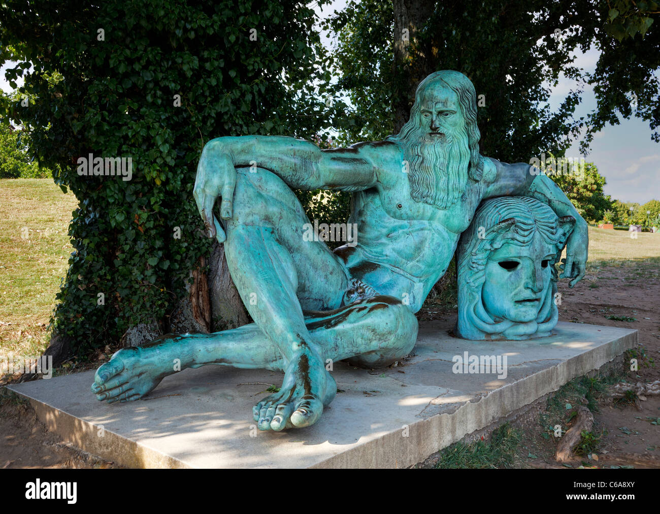 Leonardo da Vinci Statue in Amboise, Loiretal, Frankreich Stockfoto