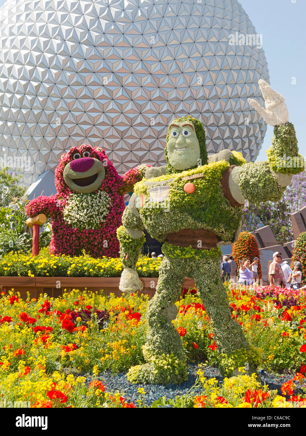 Buzz Lightyear Topiary-Werk in Epcot, Disney World, Florida, USA. Stockfoto