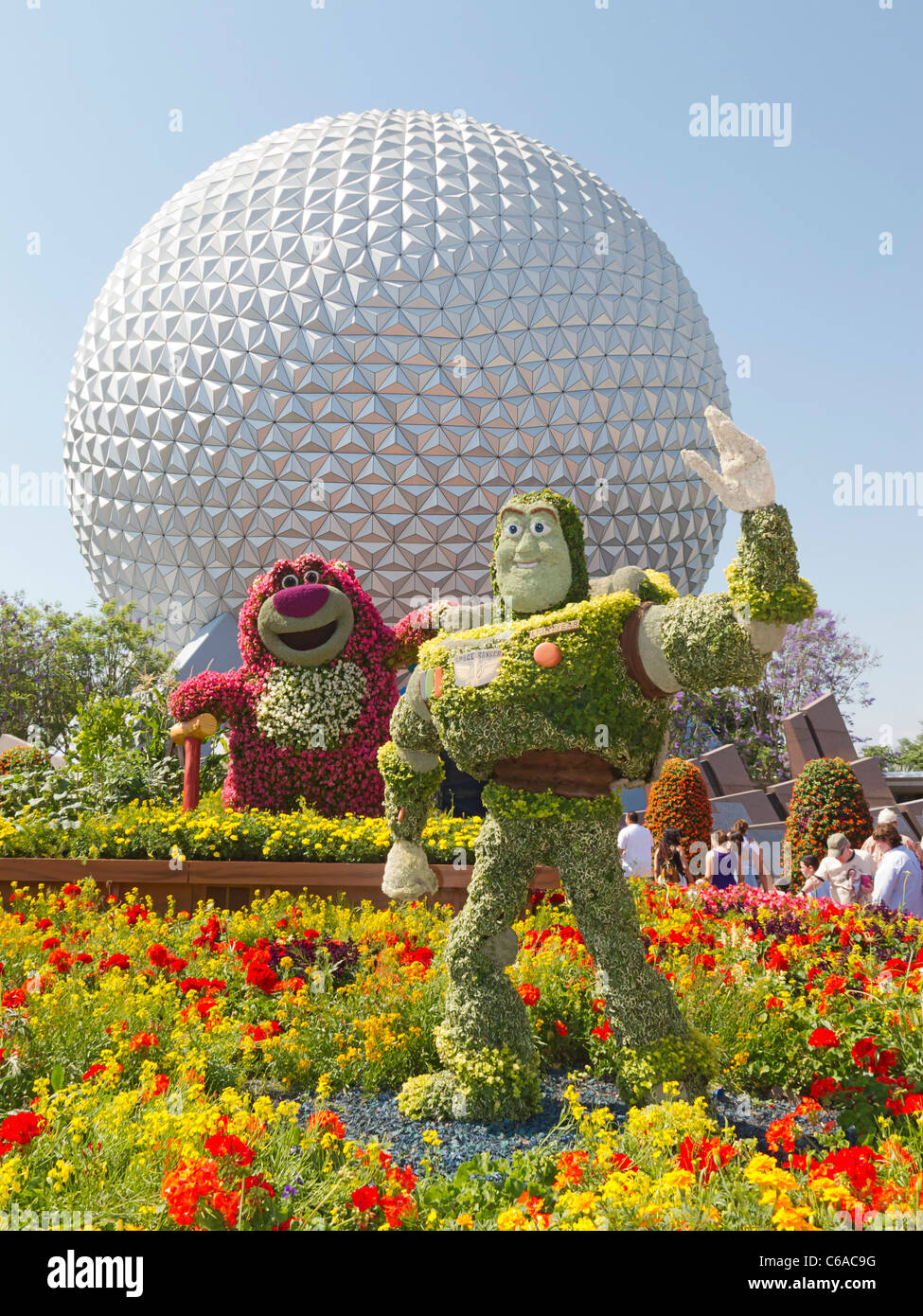 Buzz Lightyear Topiary-Werk in Epcot, Disney World, Florida, USA. Stockfoto