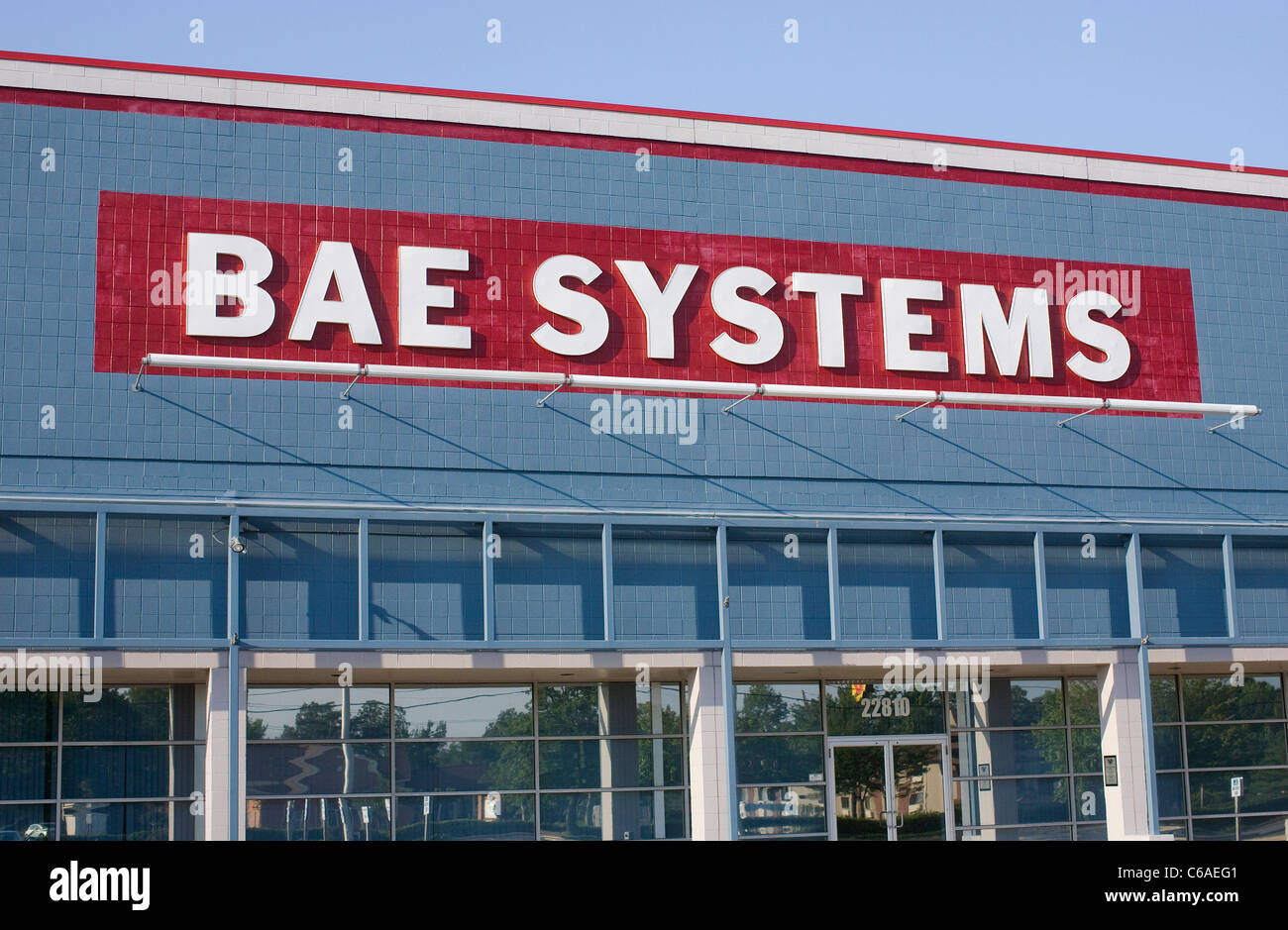 Ein Bürogebäude von BAE Systems. Stockfoto