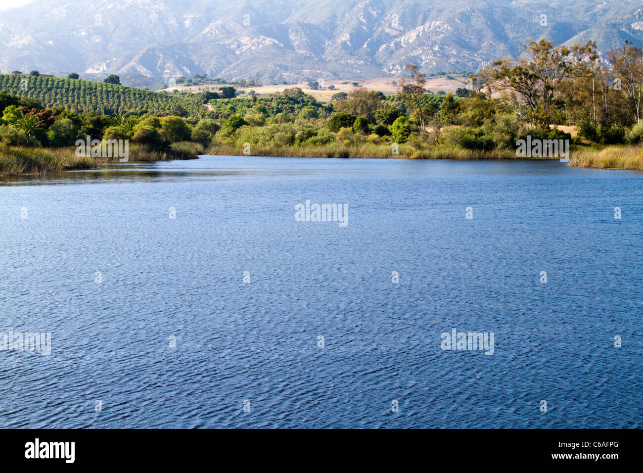 Blick auf Lake Carneros in Goleta in der Nähe von Santa Barbara, Kalifornien Stockfoto