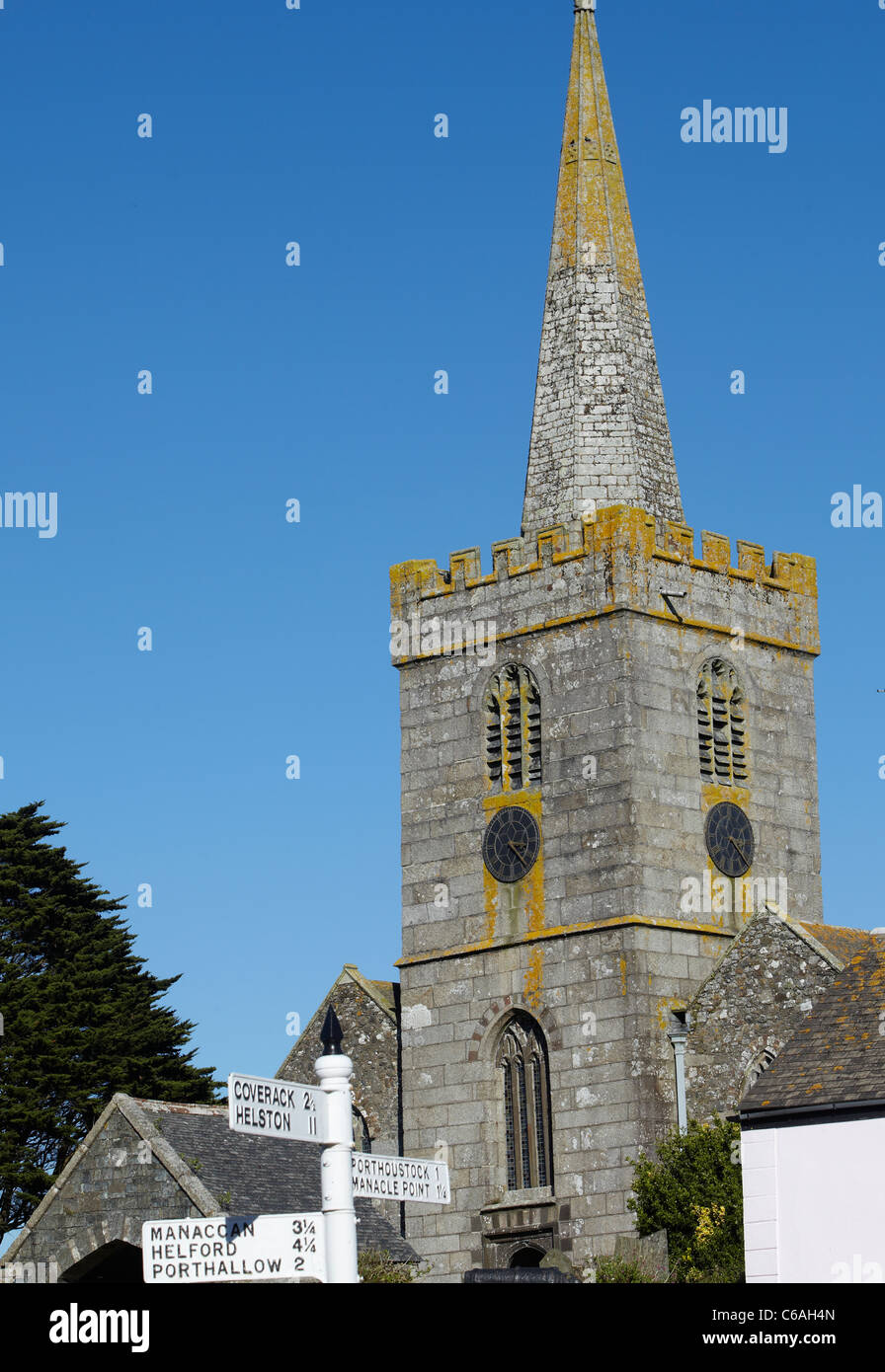 Kirche in St.Keverne, Halbinsel Lizard, Cornwall, Großbritannien Stockfoto