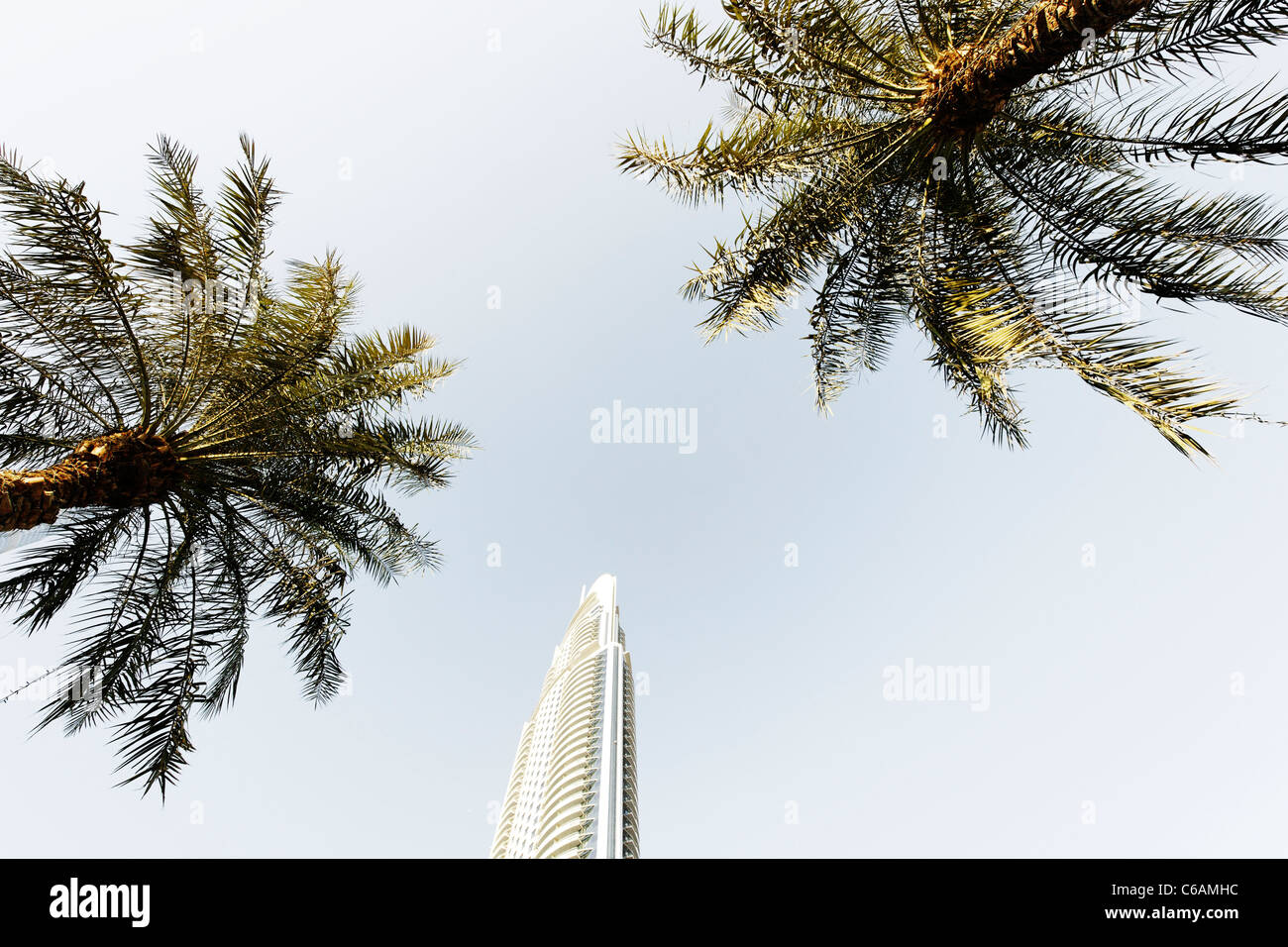 Burj Khalifa, das höchste Gebäude der Welt, 828m hoch, Downtown Dubai, Dubai, Vereinigte Arabische Emirate, Naher Osten Stockfoto