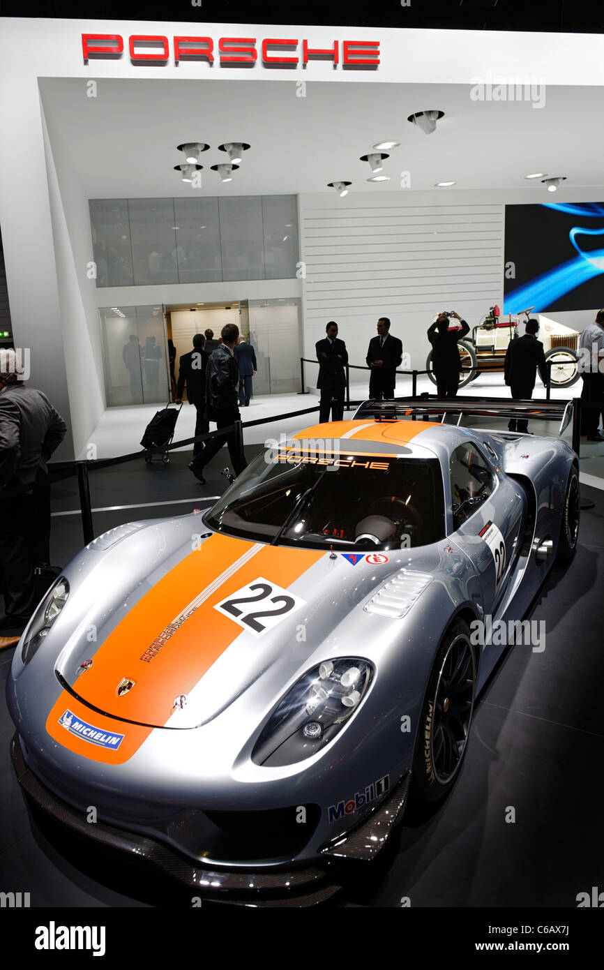 Porsche 918 RSR Spyder Hybrid, International Motor Show Genf 2011, Genf, Schweiz, Europa Stockfoto
