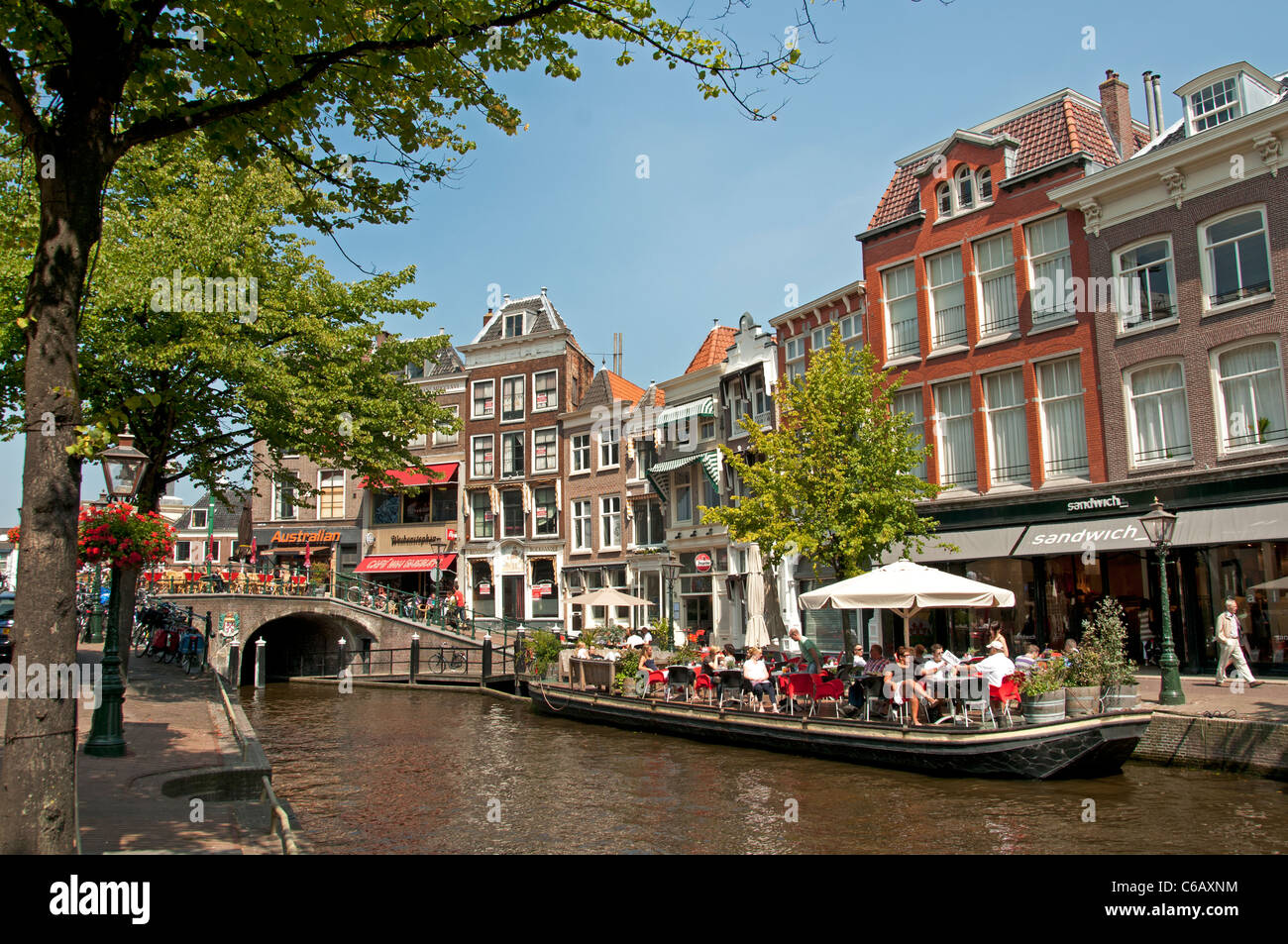 Neue Rhein Nieuwe Rijn Kanal Leiden Niederlande Stockfoto