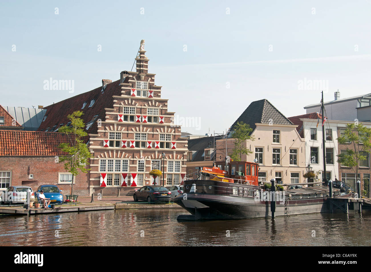 Stadstimmerwerf alten Hafen Hafen Leiden Niederlande Holland neue Rhein Galgewater Nieuwe Rijn Stockfoto