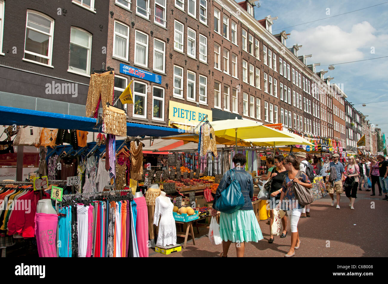 Albert Cuypstraat Cuyp Markt Niederlande Amsterdam Stockfoto