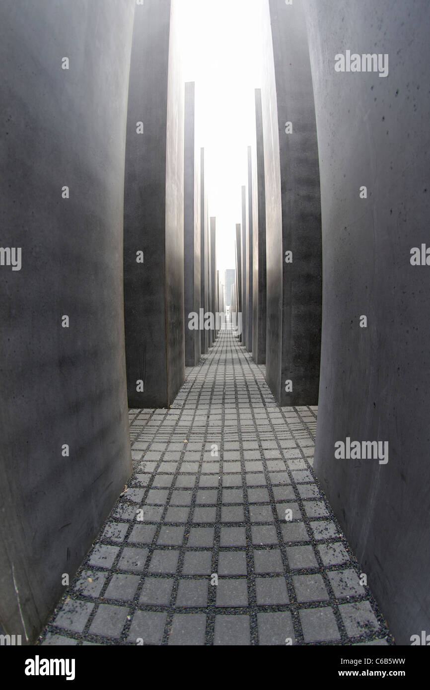 Beton Säulen des Holocaust Denkmal, Denkmal, Architekt Peter Eisenman, Tiergarten, Mitte Bezirk, Berlin, Deutschland Stockfoto