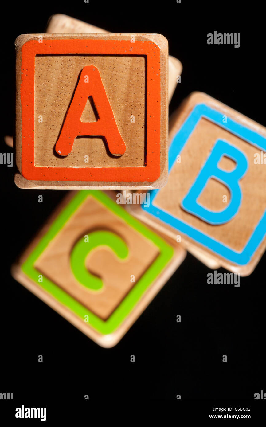 Kinder Buchstaben-Blöcke Stockfoto