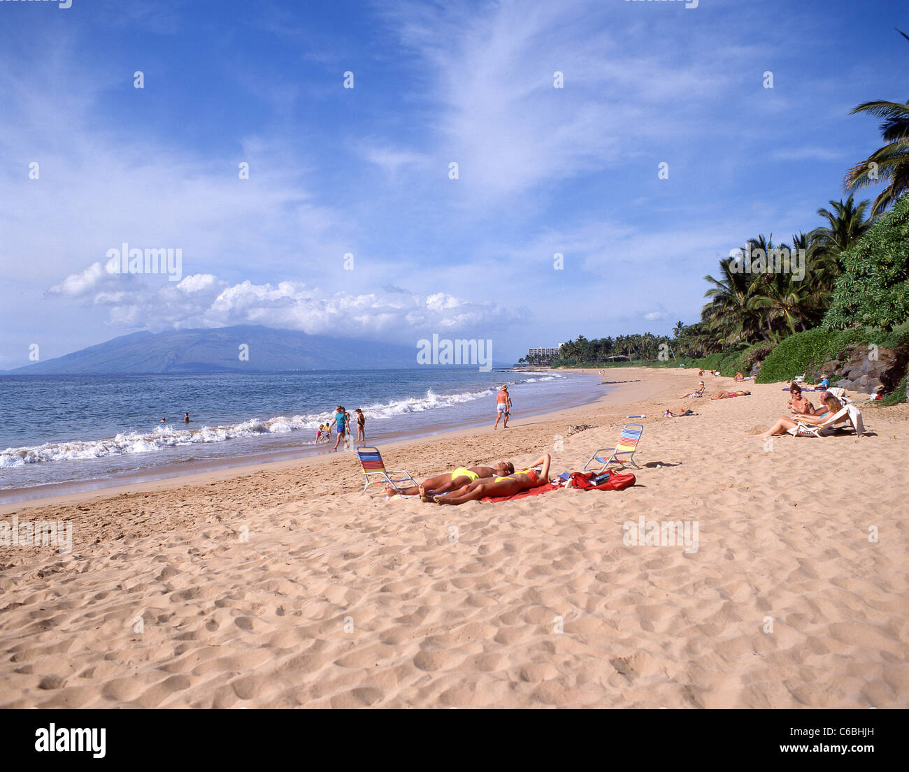 Kamaole Sands Beach, Kamaole Beach County Park, Kihei, Maui, Hawaii, Vereinigte Staaten von Amerika Stockfoto