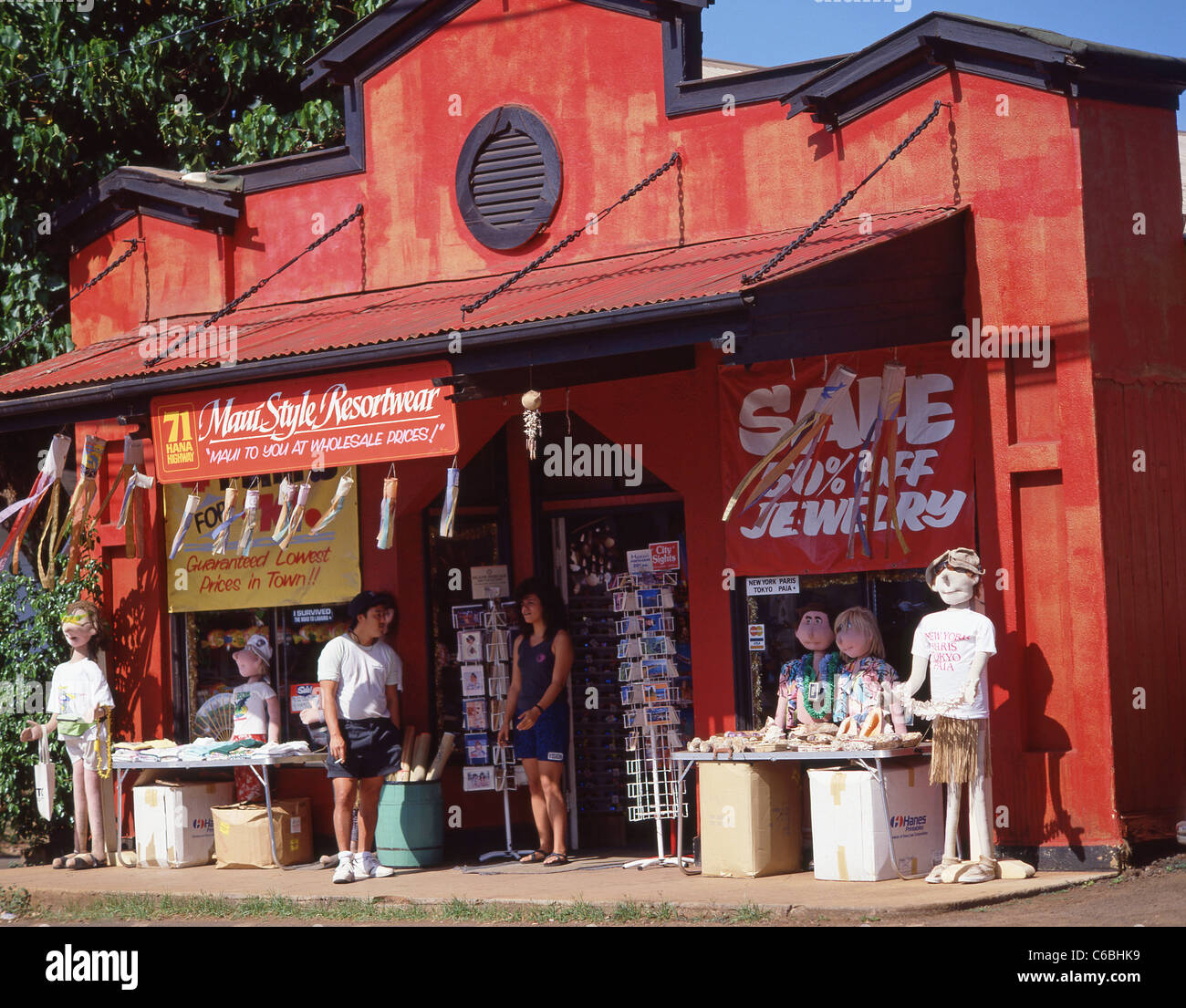 Bademode Shop, Paia, Maui, Hawaii, Vereinigte Staaten von Amerika Stockfoto
