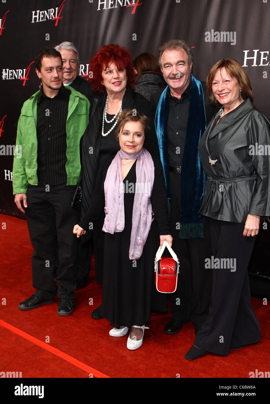 Wolf Gremm, Regina Ziegler, Christine Urspruch, Jo Baier und Frau Gertrud bei der Premiere von "Henri 4" Lichtburg Film Stockfoto