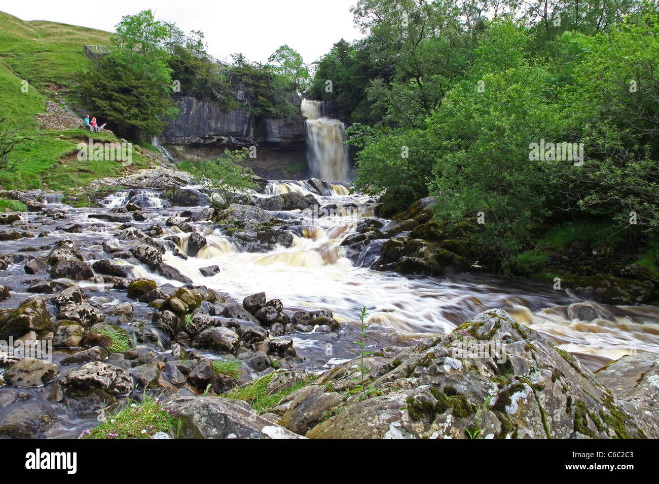 Thornton Force Wasserfall am Ingleton Wasserfälle Trail, Ingleton, North Yorkshire, Yorkshire Dales National Park England UK Stockfoto