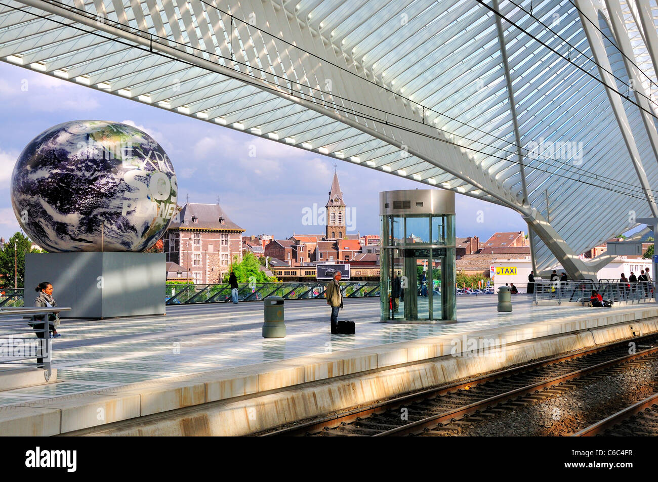 Lüttich, Belgien. Hauptbahnhof - Gare des Guillemins (2009 - Santiago Calatrava Valls) Stockfoto