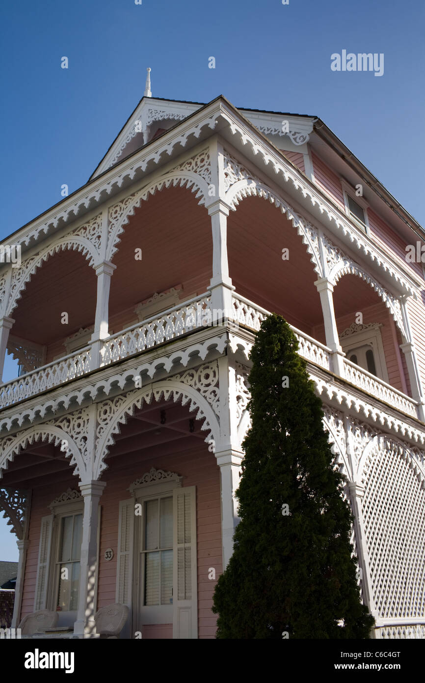 Viktorianischen Lebkuchen Architektur in Cape May, New Jersey, einer National Historic Landmark Stockfoto