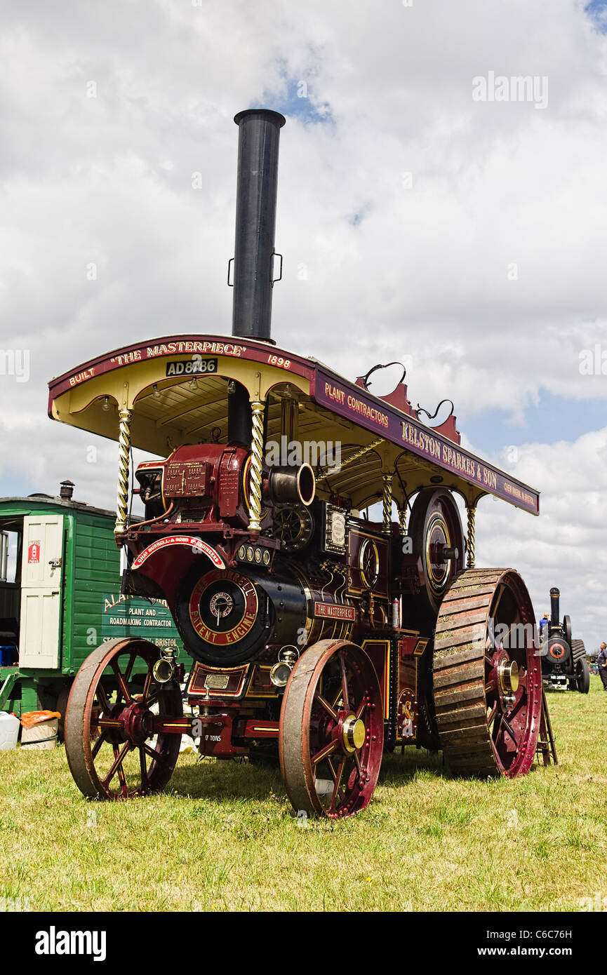 "Das Meisterwerk" Burrell Schausteller Dampftraktor auf einer englischen Stockfoto