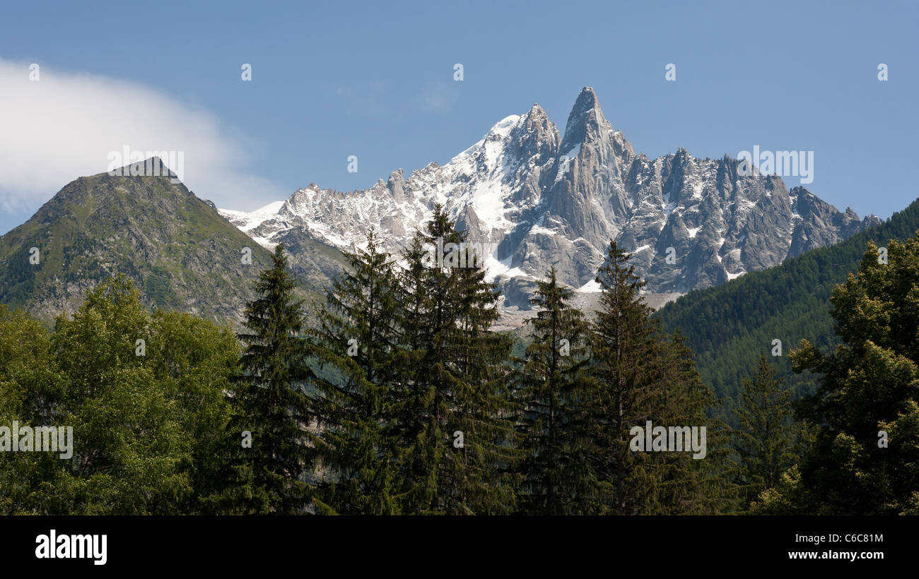 Aiguille du Dru in Chamonix, Frankreich Stockfoto