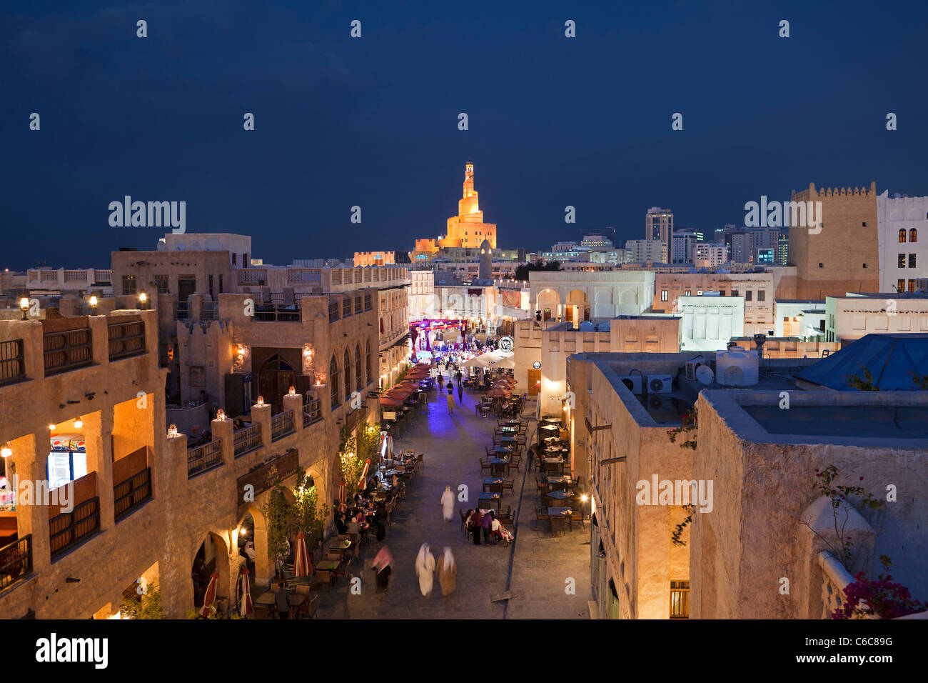 Katar, Naher Osten, Arabische Halbinsel, Doha, die restaurierte Souq Waqif Stockfoto