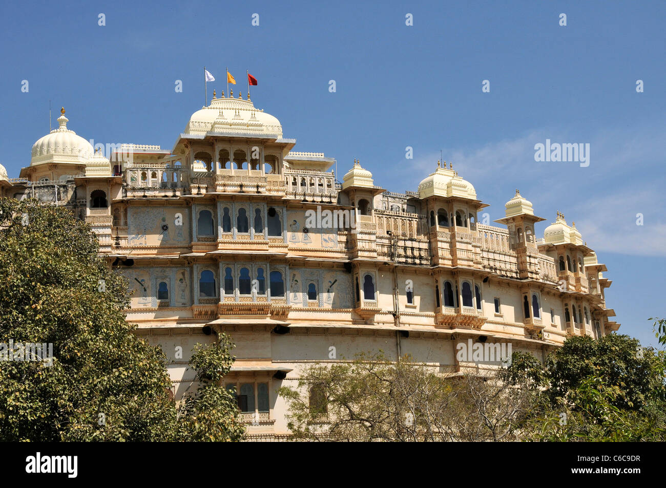 Details City Palace Udaipur Rajasthan Indien Stockfoto