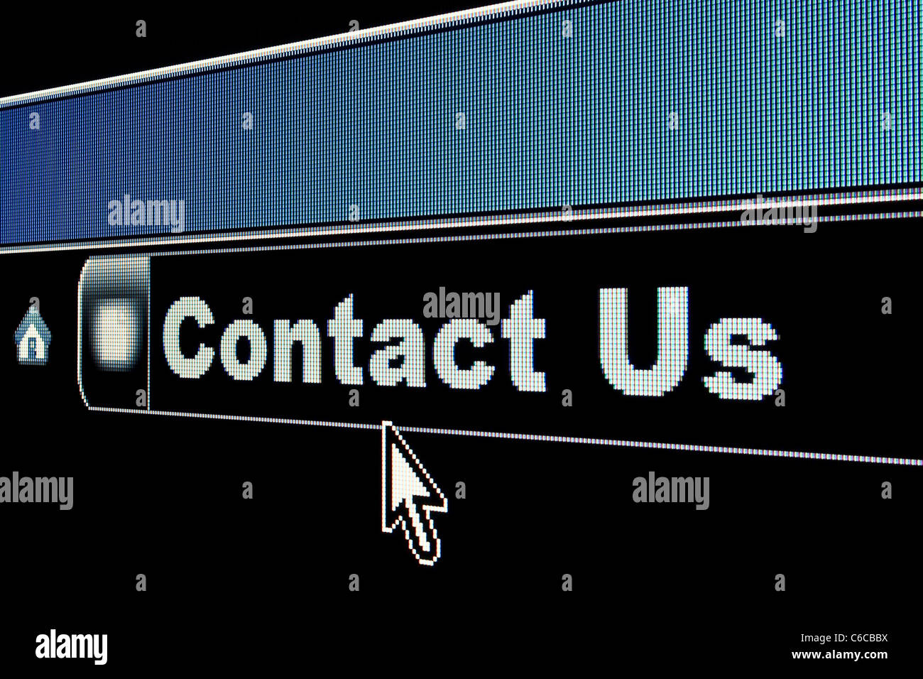 Internet Kontakt Konzept für eine Webseite Stockfoto