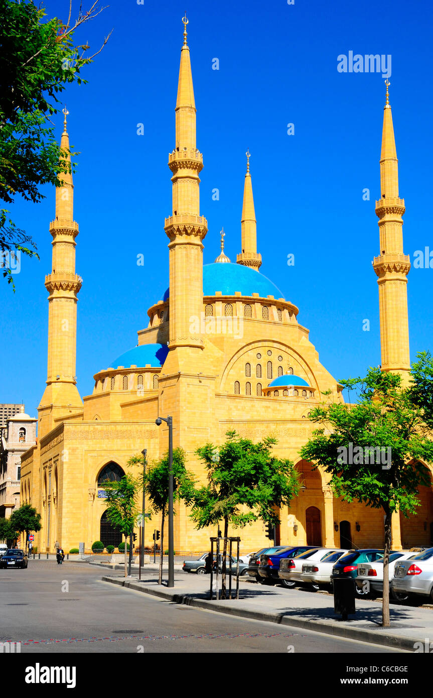 Die Mohammad Al Amin Moschee am Märtyrer Platz. Beirut. Libanon. Stockfoto