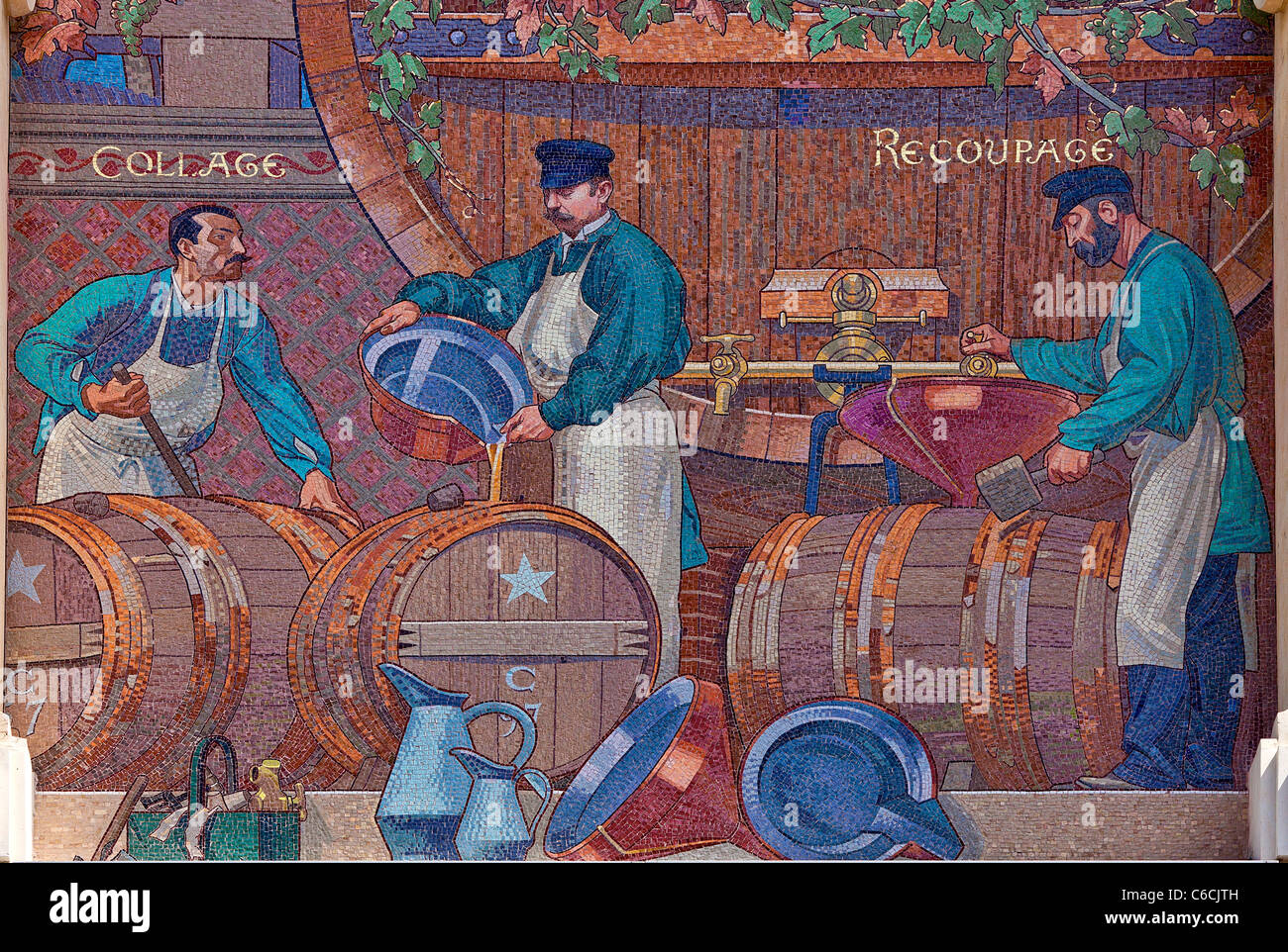 Reims, Mosaiken von der Kooperative Jacquart Stockfoto