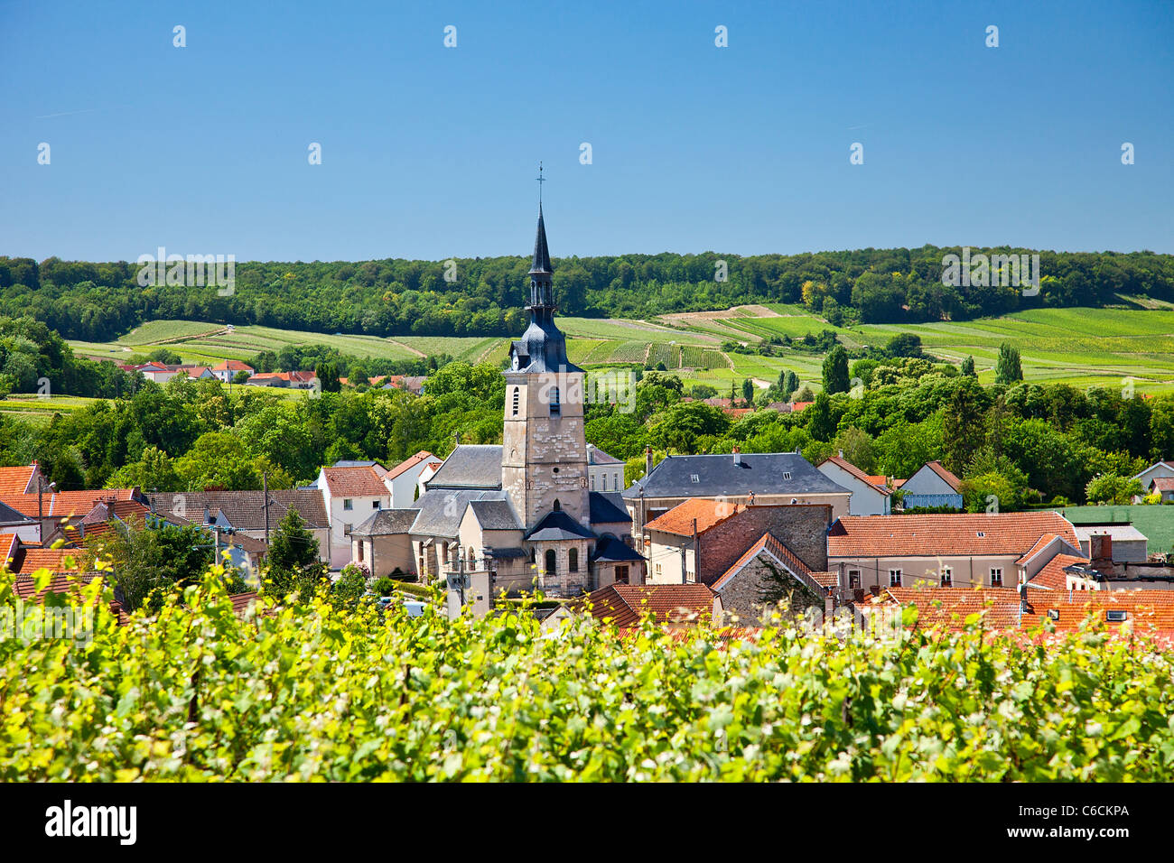 Frankreich, Marne, Sermiers, einem Dorf in der Nähe von Reims mit Champagner Wein verbunden Stockfoto