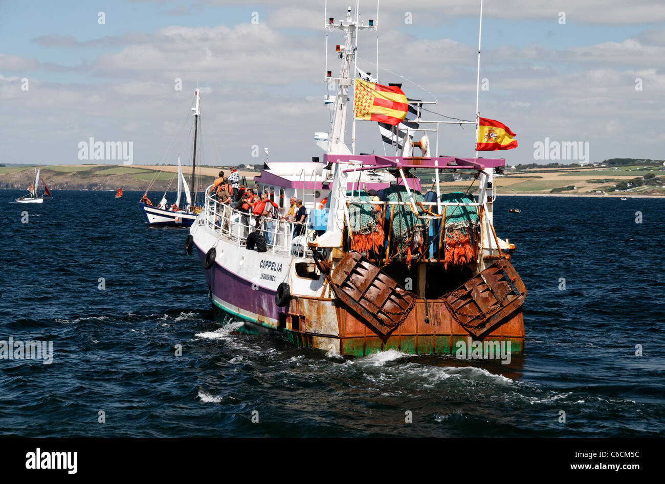 Der Trawler "Coppelia" Hafen von Guilvinec (Bretagne, Frankreich). Stockfoto