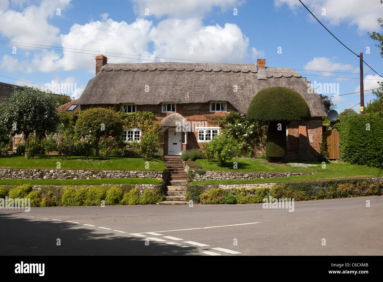 Strohgedeckte Haus Woodborough Stockfoto