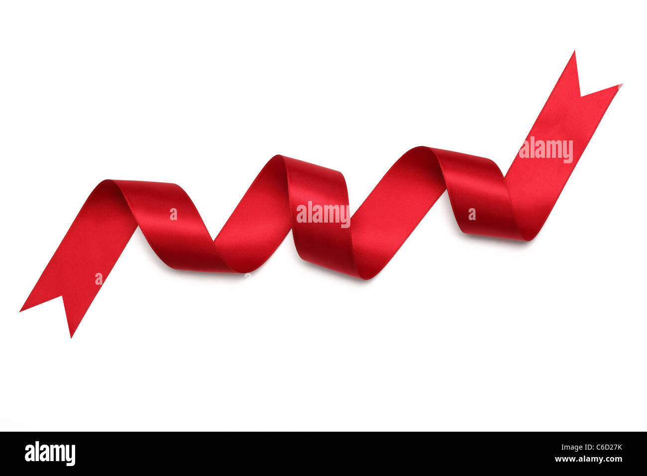 Red Ribbon Isolated on White Background Stockfoto