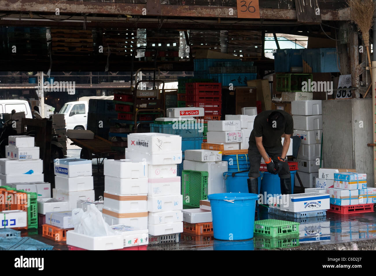 Verpackung-Arbeiter Stockfoto