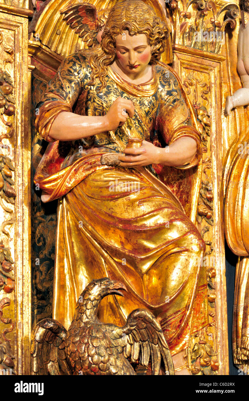 Spanien, Jakobsweg: Detail des großen Renaissance-Altar in der Kathedrale von Santo Domingo De La Calzada Stockfoto Spanien, Jakobsweg: Detail des großen Renaissance-Altar in der Kathedrale von Santo Domingo De La Calzada Stockfoto