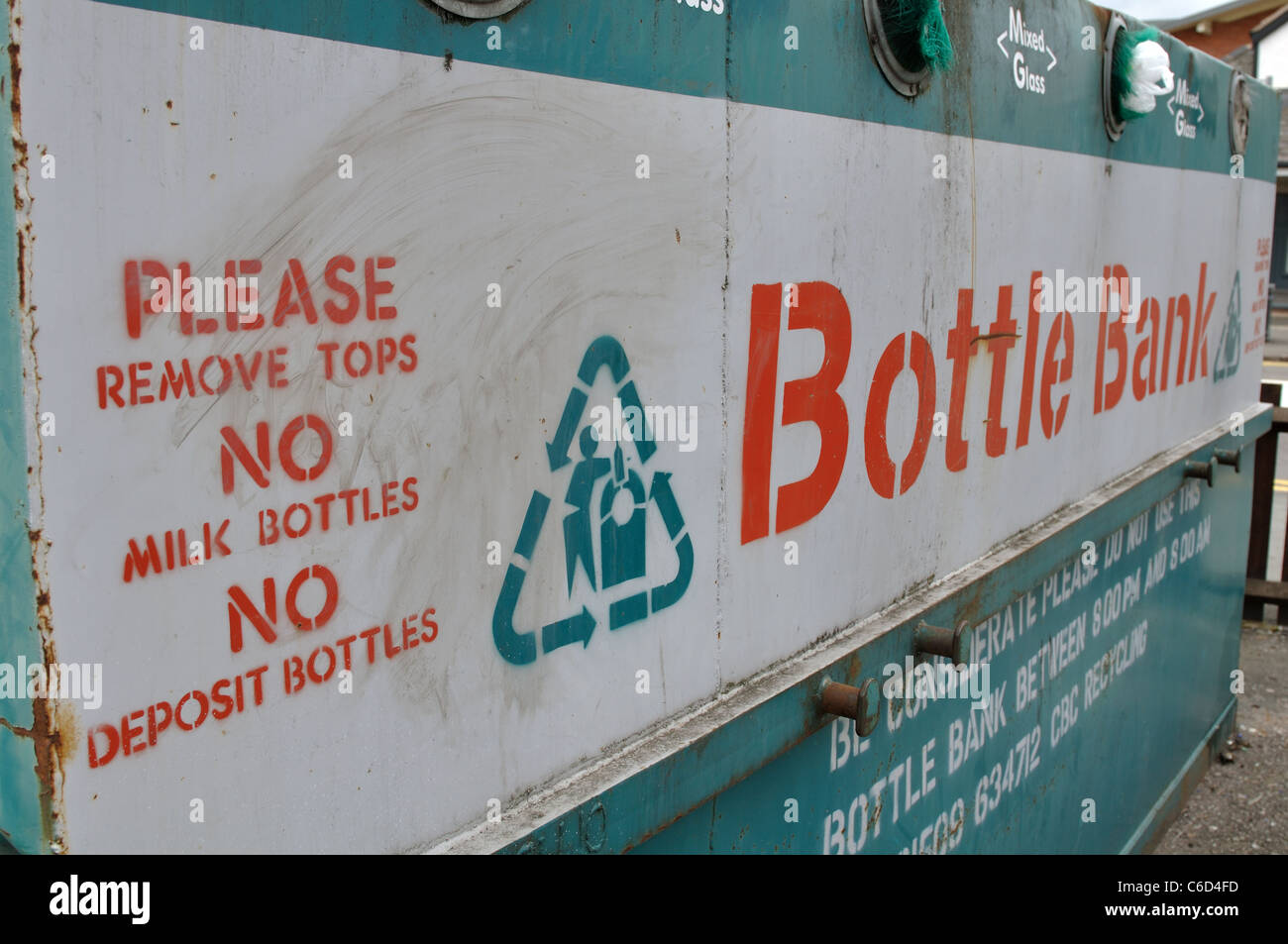 Altglascontainer Stockfoto
