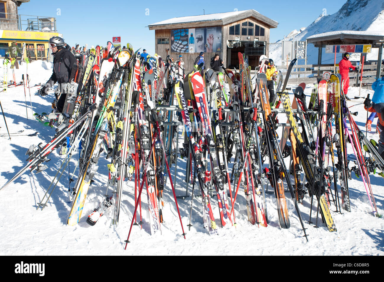 Ski bin, Tuxer Fernerhaus, Ski, Tuxer Ferner Haus Stockfoto