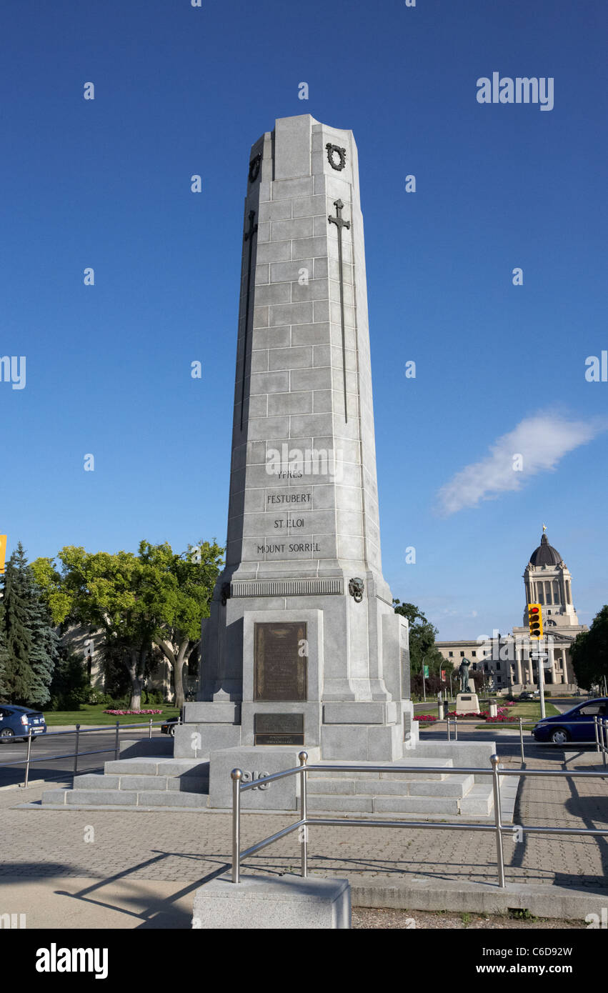 1. Weltkrieg Krieg Memorial Memorial Boulevard Winnipeg Manitoba Kanada Stockfoto