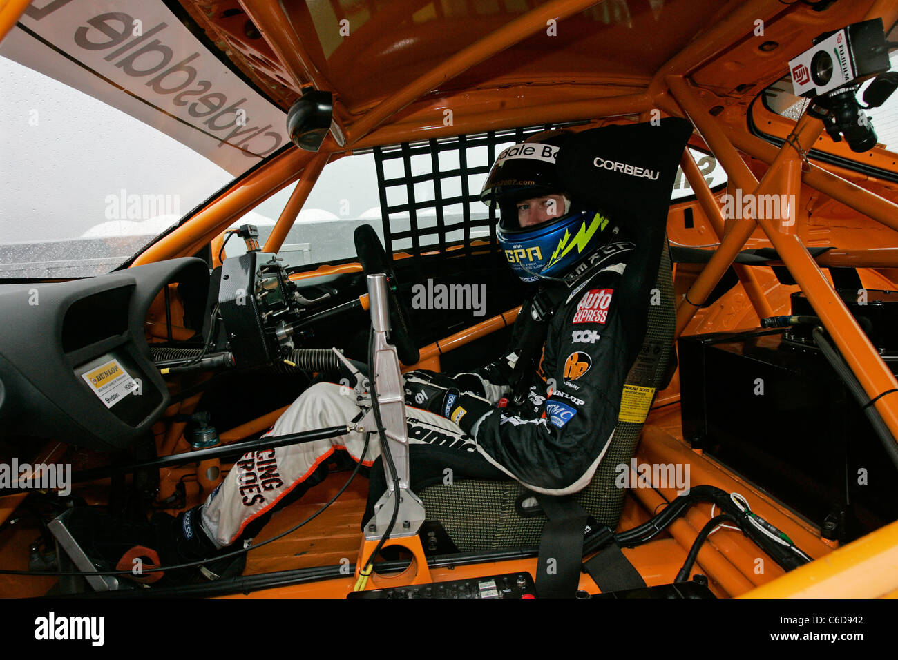 Gordon Shedden, britischer Tourenwagen-Rennfahrer im Knockhill Racing Circuit, Schottland Stockfoto