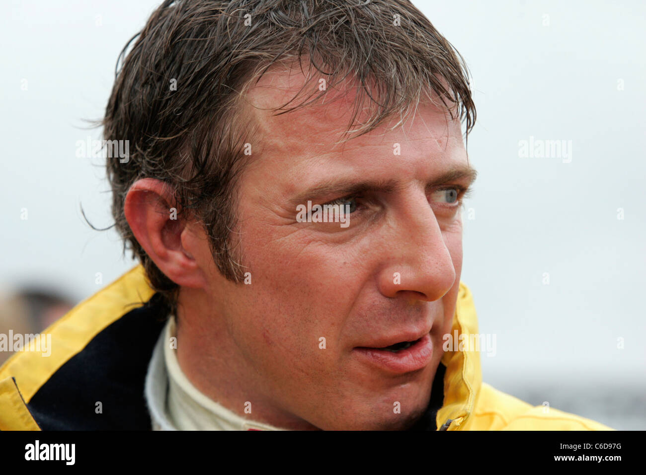 Jason Plato, britischer Tourenwagen-Rennfahrer im Knockhill Racing Circuit, Schottland Stockfoto