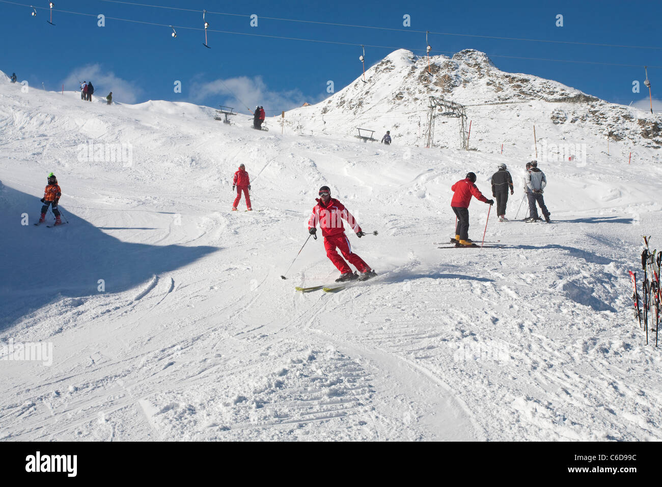 Hintertux Winter Sport Wintersport Ski Ski Skifahrer Skifahren Hiver Winterzeit Tirol Tirol Alpen Alpen Hintertux Winter Tux S Stockfoto