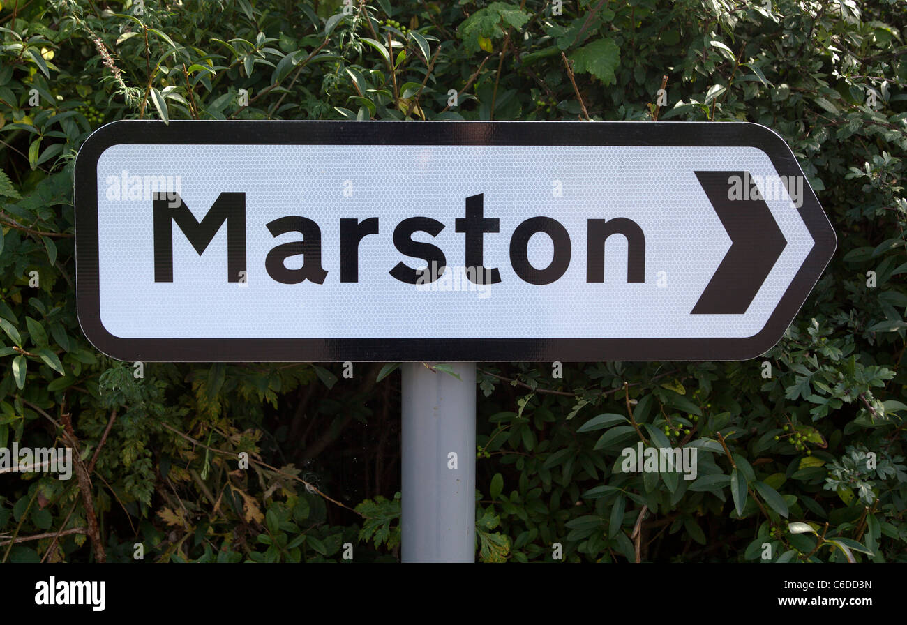 Marston Straßenschild Stockfoto