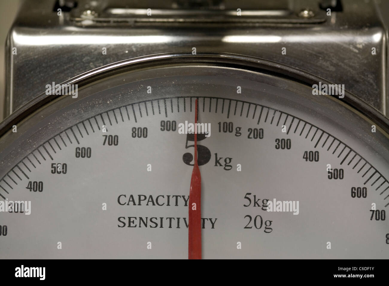 Mit einem Gewicht von Skalen mit 5kg Fassungsvermögen und Empfindlichkeit von 20g Stockfoto