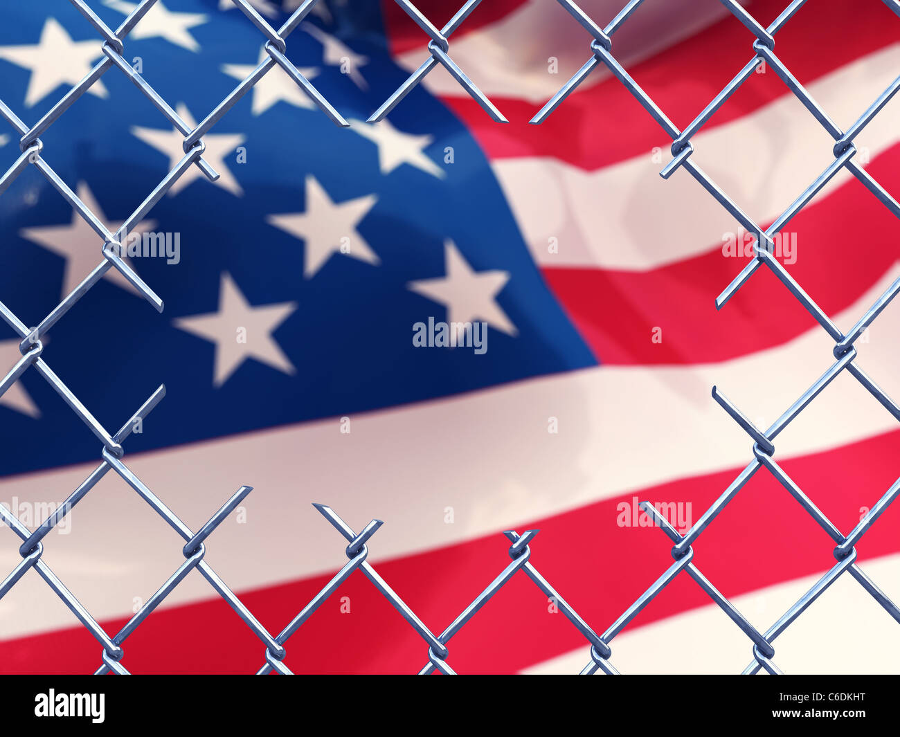 Illegale Einwanderung Konzept, 3d illustration Stockfoto