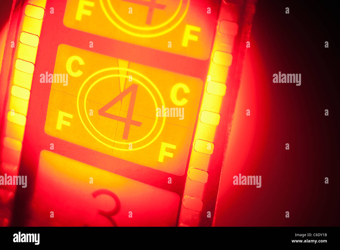 Filmrolle im Rampenlicht Stockfoto