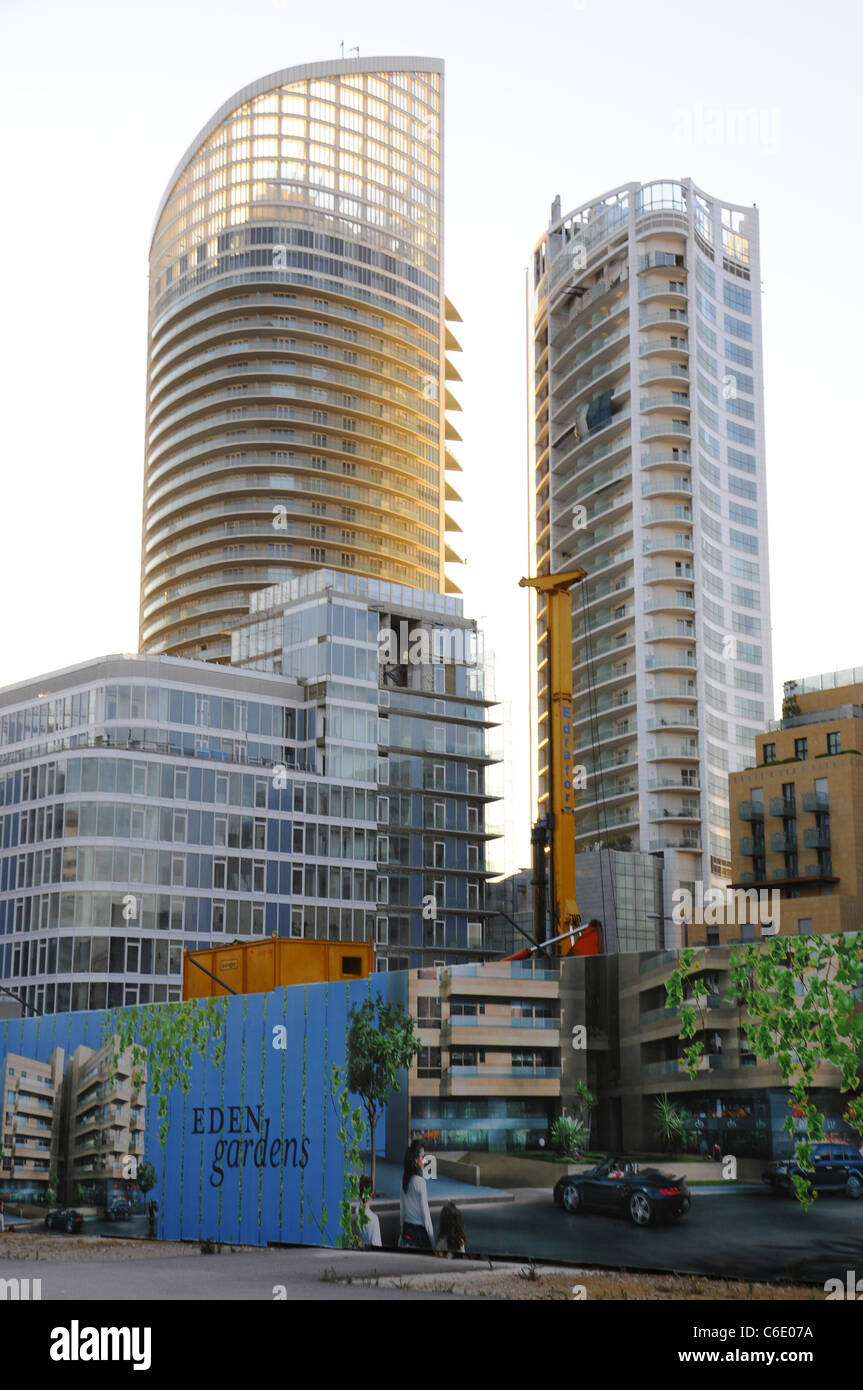 Neue Four Season Hotel unter Bau- und Luxus Wohnhaus in BCD (Beirut Central District). Beirut. Libanon. Stockfoto