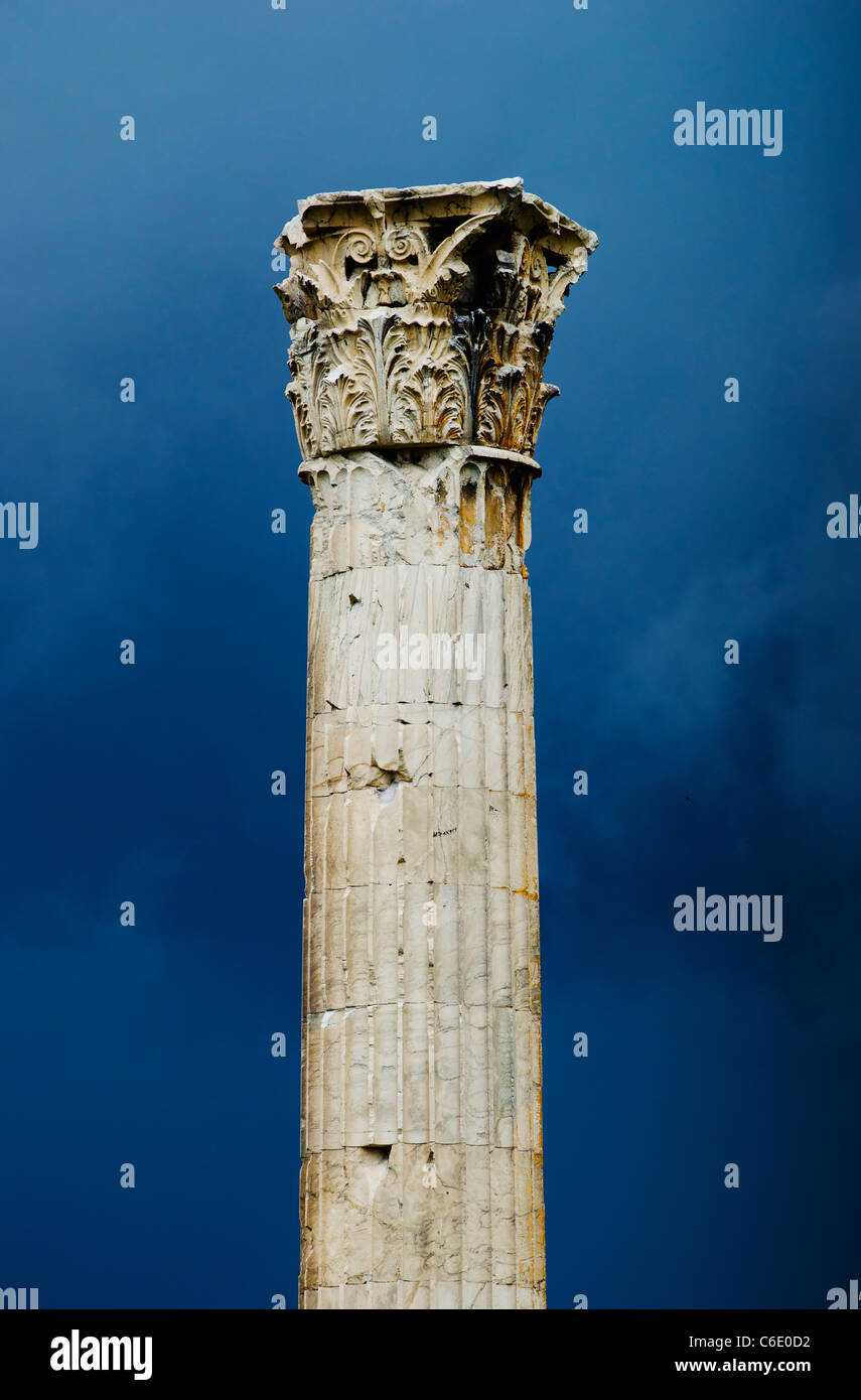 Griechenland, Athen, korinthischen Säule im Tempel des Olympischen Zeus Stockfoto
