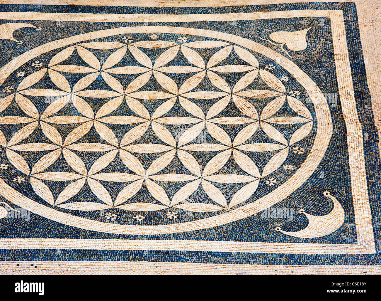 Türkei, Ephesus, Privathaus Boden Mosaik-Muster Stockfoto